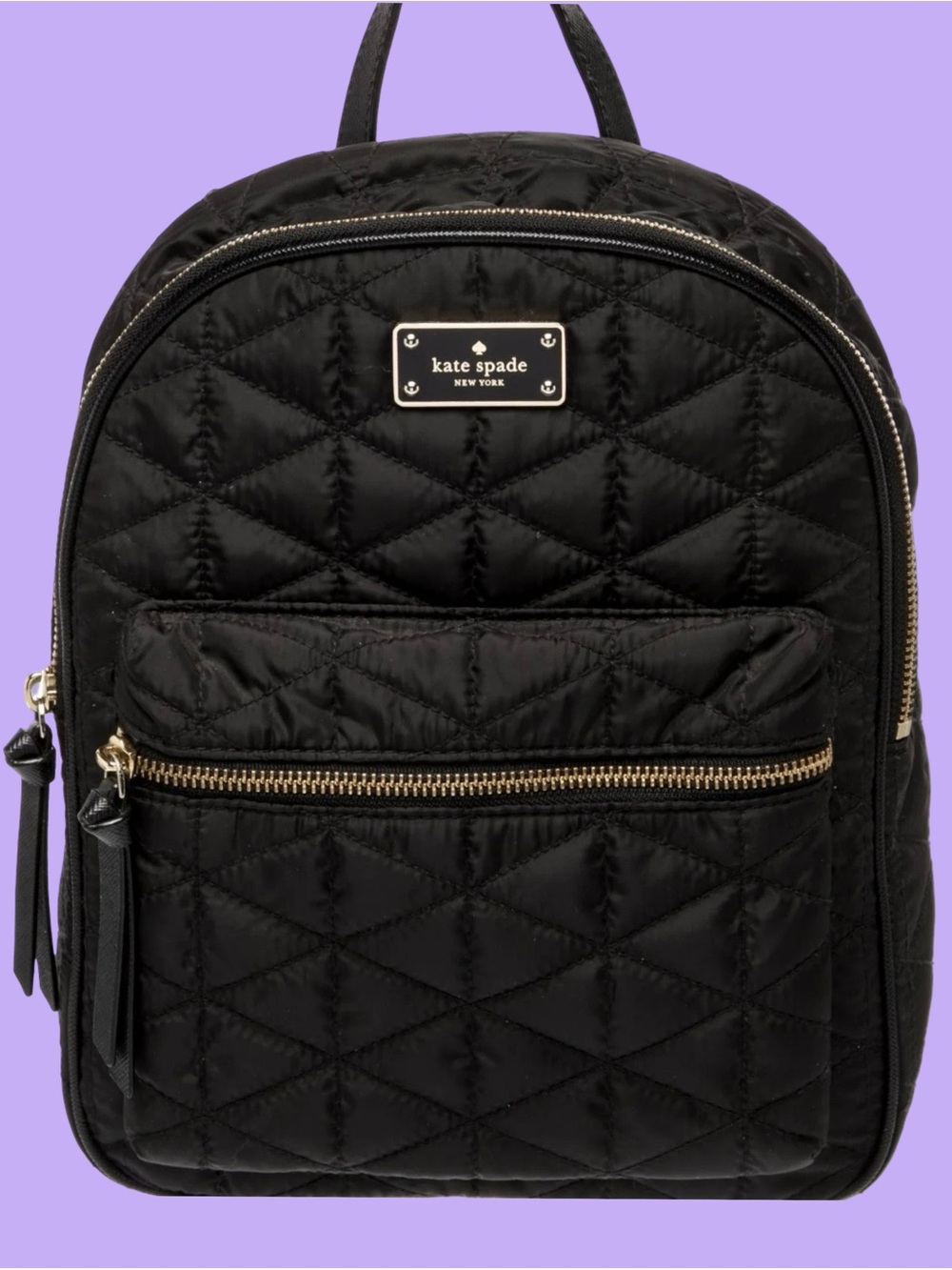 NWT KATE SPADE QUILTED BACKPACK,DIAMOND PATTERN, w/GOLD TONE HARDWARE.ADJUSTABLE - Picture 5 of 16